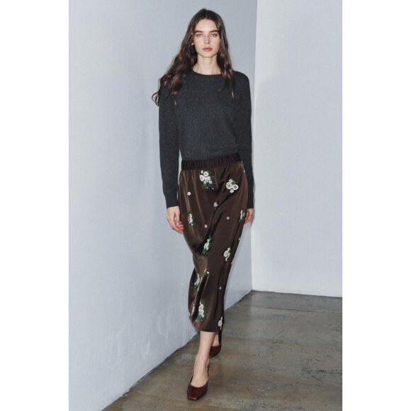 ZARA ZW COLLECTION LIMITED EDITION SEQUINED EMBROIDERED SKIRT - Picture 2 of 9